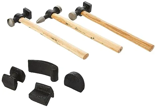 Brüder Mannesmann Ausbeulsatz M 207-R, 7-teilig - Maurerhämmer mit Holzgriffen für flexible Gestaltung, hohe Qualität und Langlebigkeit – ideal für Profis und Heimwerker.