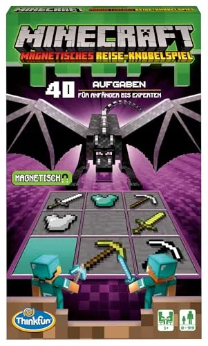 Minecraft - Das magnetische Reisespiel - Gesellschaftsspiel für unterwegs, fördert Geschicklichkeit und strategisches Denken in der beliebten Minecraft-Welt.