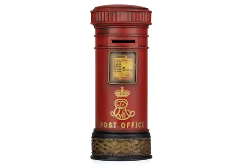Moritz Spardose im britischen Post-Design – Nostalgische Blechbox - Entdecken Sie die charmante Moritz Spardose im Design eines britischen Postbriefkastens. Diese handbemalte Blechbox ist ideal für Münzen und kleine Scheine und bringt nostalgischen Flair in jedes Zuhause. Perfekt als Geschenk!