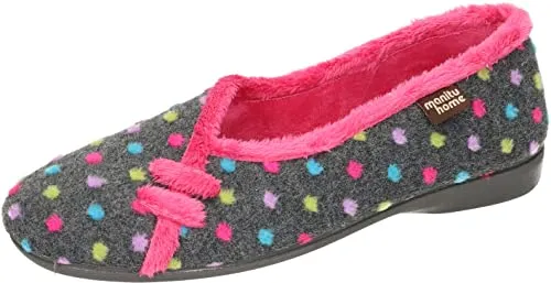 Manitu Damen Manitu-home Slippers Hausschuh, Pink, 41 EU - Damen-Hausschuhe, bequeme und stylische Slippers für entspannte Stunden zu Hause