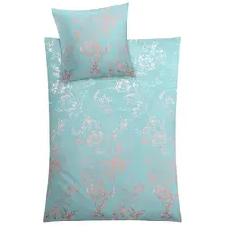 Kleine Wolke Bettwäsche Kate 135x200/155x220 cm - Bettwäsche-Sets aus hochwertigem Mako-Satin, mit elegantem floralem Muster und praktischem Reißverschluss für einfaches Beziehen.