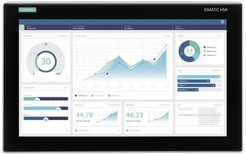 Siemens 6AV2128-3UB27-0BX0 SPS-Bedienpanel - Dunstabzugshaube mit 18,5" Widescreen-TFT-Display, ideal für moderne Küchen und komfortable Bedienung über PROFINET Schnittstelle.