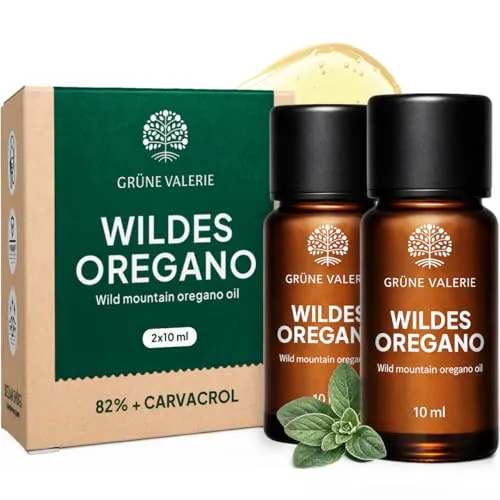 Wildes Berg Oregano Öl – 100% Naturrein, 2x10ml - Hochwertiges Oregano Öl aus wildem Anbau in Griechenland. Laborgeprüft, mit über 82% Carvacrol. Ideal für die natürliche Pflege, handverlesen und ohne Zusatzstoffe.