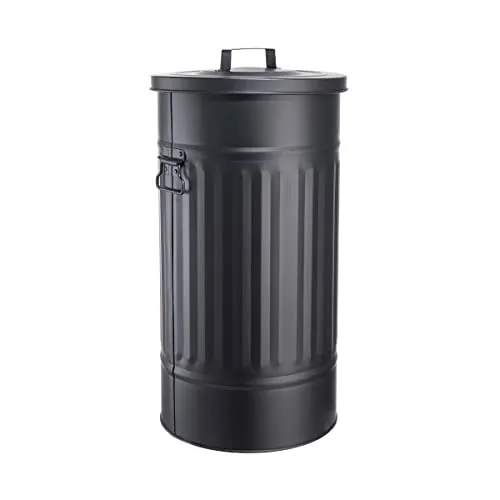 BUTLERS Retro Mülltonne Oskar 40l - Robuster Mülleimer mit Deckel und Tragegriffen, ideal für Mülltrennung und vielseitige Nutzung in Küche und Haushalt