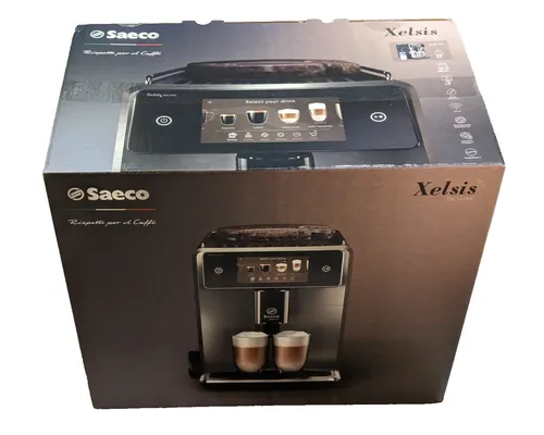Saeco Xelsis Deluxe SM8785/00 Kaffeevollautomat - Kaffeevollautomat mit Touchdisplay und Edelstahlfront, bietet 15 bar Druck und eine Vielzahl an Kaffeevariationen für perfekten Genuss.