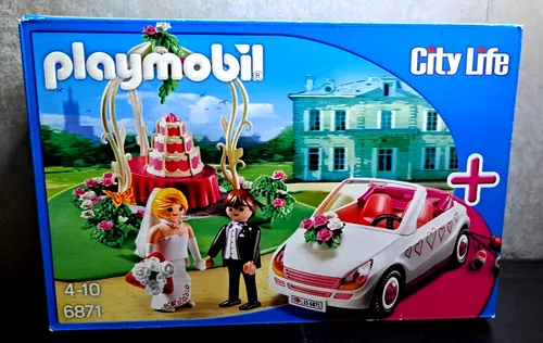 Playmobil City Life Starter Set Hochzeit 6871 - Freizeit: Kreatives Spielset mit Brautpaar, Auto und Torte – ideal für fantasievolles Spielen und die perfekte Geschenkidee für Kinder ab 5 Jahren.