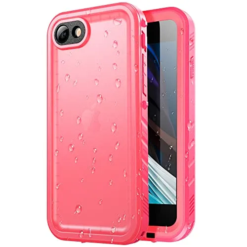 SPORTLINK für iPhone SE 2022/2020 iPhone 8 7 SE3 SE2 Wasserdicht Hülle - 360 Grad Outdoor Schutzhülle kameraschutz Displayschutz [IP68 Waterproof] [6FT Stoßfeste Hard Case ] Rosa