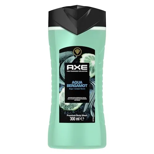Axe Fine Fragrance Collection Duschgel Aqua Bergamot Premium Body Wash für 12H langanhaltende Frische verleiht einen spektakulären Duft unter der Dusche 300 ml