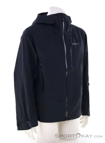 Marmot Solitude UL Bio Herren Skijacke – Schwarz, Größe L - Leichte Backcountry-Jacke mit atmungsaktivem, biobasiertem Nylon-Ripstop-Gewebe. Ideal für abenteuerliche Tage im Schnee, wasserabweisend und mit praktischen Taschen für deine Ausrüstung.