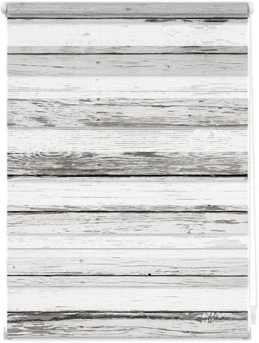 Lichtblick Doppelrollo Klemmfix – Vintage Bretter Design, Blickdicht - Seitenzug- & Springrollos, Made in Germany mit fotorealistischem Digitaldruck, einfach ohne Bohren montierbar und bietet optimalen Sicht- und Blendschutz.