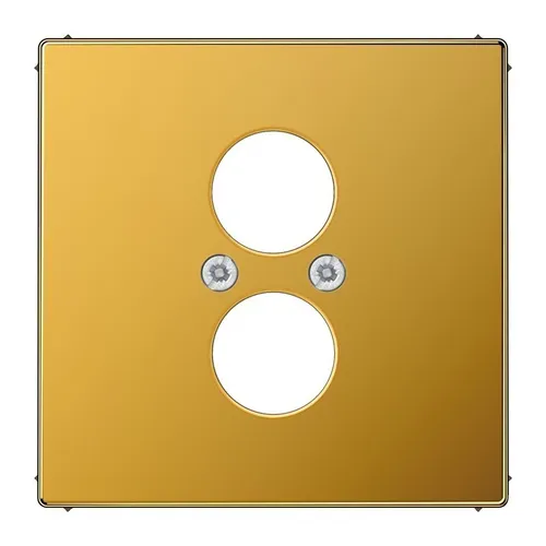 Jung LS 990 Abdeckung für 2 Kleinsteckdosen, Gold 24 Karat - Hochwertige Abdeckung für 2 Kleinsteckdosen, verleiht jedem Raum einen eleganten Touch und ist ideal für anspruchsvolle Wohnräume.