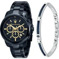 MASERATI Chronograph Successo Herren-Armbanduhr - Elegante und sportliche Armbanduhr aus Edelstahl, mit präzisem Quarzwerk und 5bar wasserdicht. Perfekt für aktive Tage und verleiht jedem Outfit eine dynamische Note.