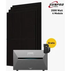 Balkonstrom Balkonkraftwerk 2000W mit Speicher - Anker 3 Pro Komplettset - Balkonkraftwerk mit 2000 W und Anker SOLIX Solarbank 3 E2700 Pro. Bifaziale Solarmodule für bis zu 80 % mehr Energie und smarte App-Steuerung. Ideal für nachhaltige Energiegewinnung.