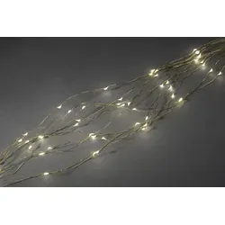 Konstsmide - LED Tropfenlametta 26 Stränge  à 27 Dioden , 702 warm weiße Dioden, 12V Innentrafo, goldfarbener Draht; 6383-180