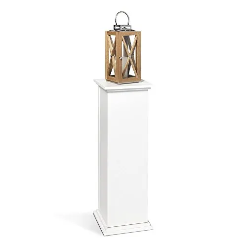 FMD Möbel 641-002 Essex 2 Dekosäule - Präsentationssockel in elegantem Weiß, ideal für maritimes Flair oder Hochzeiten. Mit höhenverstellbarem Einlegeboden und kratzfester Oberfläche – perfekt für Pflanzen und Deko!