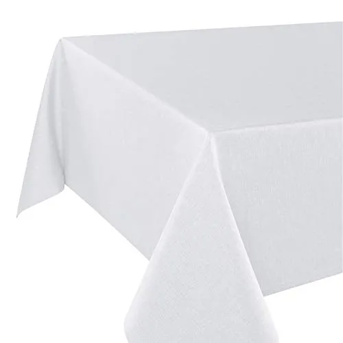 Tischdeckenshop24 Tischdecke WIEN weiß Premium, schmutzabweisend, ganzjährig, rechteckig 140x220 cm