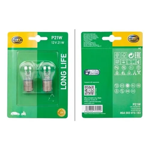 Hella Glühlampe, Bremsleuchte LONG LIFE UP TO 3x LONGER LIFETIME 8GA 002 073-183