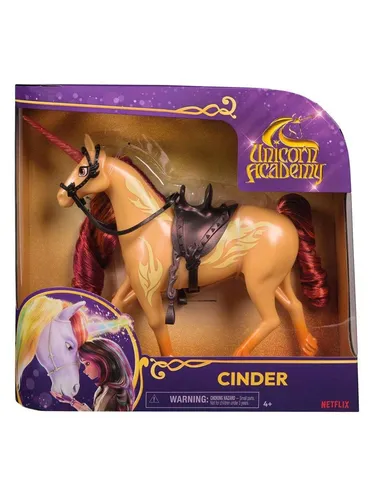 Unicorn Academy Fashion Doll Unicorn Cinder 28 cm - Doll Accessories für kreative Spielmomente mit Cinder, dem magischen Unicorn aus der beliebten NETFLIX-Serie. Perfekt für kleine Freunde von Einhörnern und Abenteuer!