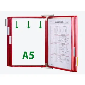 tarifold Wand-Sichttafelsystem 425103 DIN A5 rot mit 10 St. Sichttafeln, 1 St.