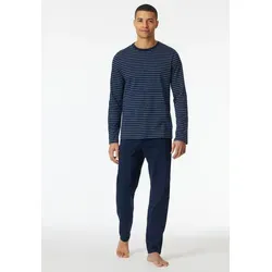 Schiesser Schlafanzug "Casual Essentials" (2 tlg) - Herren-Nachtwäsche aus atmungsaktivem Single Jersey, bequem und pflegeleicht bei 60°C, ideal für entspannte Nächte.