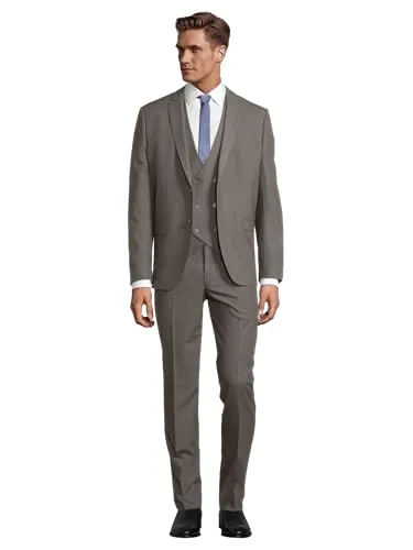steffenklein Classy Gentleman Herren Business Anzug 3-teilig - Anzüge für Herren: Stilvoller 3-teiliges Set mit regulierbarer Weste, ideal für jeden Anlass und angenehm tragbar dank elastischem Stoff.