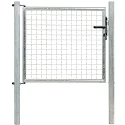 Wellengitter-Einzeltor ALBERTS 102 x 175 cm inkl. Pfosten - Gartenzäune, feuerverzinktes Metall für hohe Langlebigkeit und Witterungsbeständigkeit