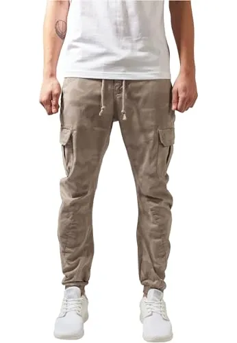 Urban Classics Camo Cargo Jogging Hose sand camo - M - Sonstige Hosen mit einzigartigem Camo-Muster und Cargo-Taschen, ideal für einen urbanen Look und maximalen Komfort.