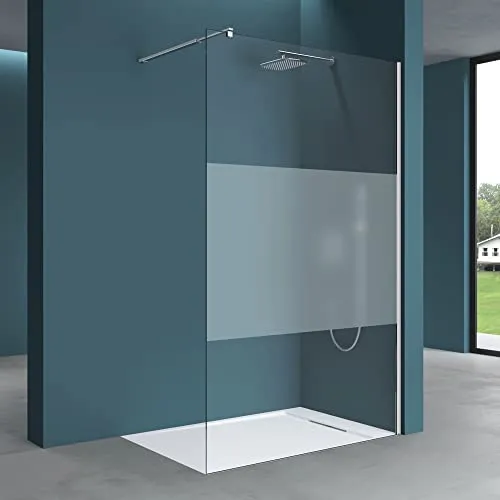 Mai & Mai Duschwand Bremen2MS 120x200cm - Luxus Duschabtrennung aus 10mm ESG-Sicherheitsglas mit NANO-Beschichtung, ideal für eine elegante und moderne Dusche. Einfache Montage und variabler Wandabstand von 70-120cm.