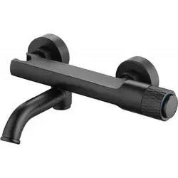 Mexen Diamond Wannenbatterie, Schwarz - Elegante Wandarmatur - Armaturen, stilvolle Wannenbatterie in Schwarz mit schwenkbarem Auslauf für optimalen Komfort und modernes Design in Ihrem Badezimmer.