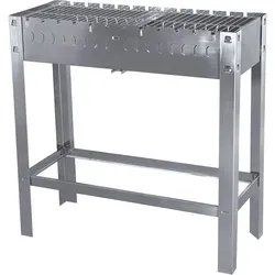 METRO PROFESSIONAL Holzkohlegrill Karasu, 78 x 29 cm - Robuster Holzkohlegrill aus Edelstahl mit 12 Spießen, ideal für den professionellen Gastronomie-Einsatz und große Grillpartys.