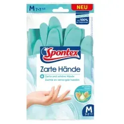 Spontex Zarte Hände Haushaltshandschuh 12249047, 1 Paar, Größe M - Der Spontex Zarte Hände Haushaltshandschuh bietet durch seine weichen Baumwollfasern optimalen Tragekomfort und Schutz bei der Hausarbeit. Ideal für empfindliche Hände und den täglichen Einsatz.