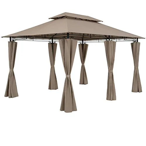 Casaria Pavillon Topas 3x4m - Robuster Pavillon mit UV-Schutz 50+, ideal für Garten, Terrasse oder Balkon. Mit wasserabweisender Bespannung und stabilem Stahlgestell für lange Freude an Ihrem schattigen Rückzugsort.