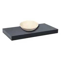Naturel Dolce Waschtischplatte ohne Waschbecken 100x8x50 cm schwarz matt DO10050BL
