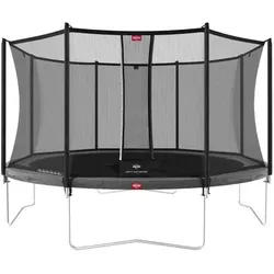 BERG Trampolin 430 cm grau mit Sicherheitsnetz Comfort - Spaß für die ganze Familie - Das BERG Favorit Regular 430 Grey mit Sicherheitsnetz Comfort bietet sicheren Sprungspaß für Groß und Klein. Mit 96 GoldSpring Solo-Federn für sanfte Sprünge und stabiler Konstruktion ideal für jeden Garten.
