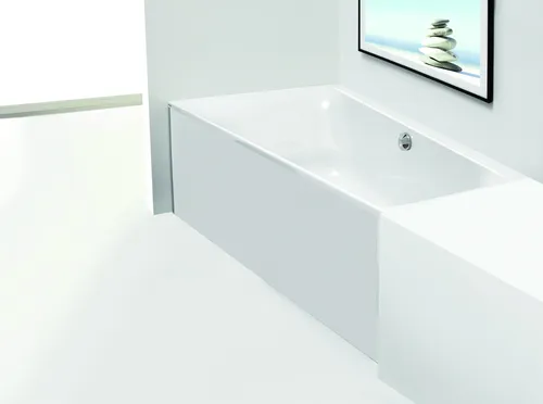 Hoesch Thasos Glasverkleidung für Nischeneinbau 1750 x 1100 mm links - Weiß - Elegante Glasverkleidung für Badewannen, sorgt für eine stilvolle und moderne Optik im Badezimmer.