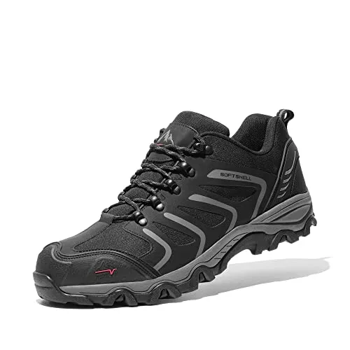 NORTIV 8 Herren Wanderschuhe - Wasserdichte Trekkingschuhe für Outdoor-Abenteuer - Wanderschuhe mit wasserdichtem Design und robuster Gummilaufsohle für beste Bodenhaftung. Ideal für Wanderungen, Klettern und mehr, bieten sie optimalen Komfort und Schutz.