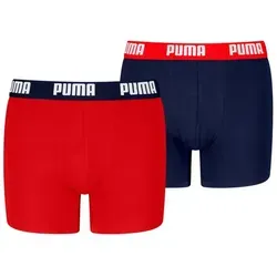 PUMA Boxershorts PUMA BOYS EVERYDAY BASIC BOXERS (2er Pack) Komfortabler Logobund, ohne Eingriff rot 146/152