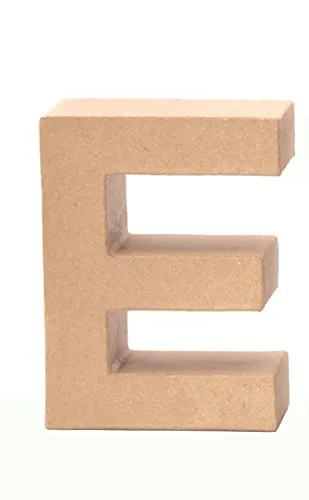 Glorex 6 2029 105 - Papp - Buchstabe E, Buchstabe aus brauner Pappe, ca. 17,5 X 5,5 cm groß, zum bemalen und bekleben, für Serviettentechnik und Décopatch, ideal als Dekoration