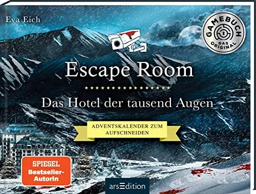 Escape Room: Das Hotel der tausend Augen Adventskalender - Humoristisch und spannend: Der innovative Adventskalender zum Aufschneiden für Erwachsene von Eva Eich, ideal für aufregende Vorweihnachtsabende.
