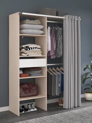 Parisot Vorhang-Schrank Bari 2 Kompakt, modern & praktisch organisiert