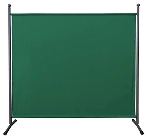 QUICK STAR Wetterfester Paravent Outdoor 180 x 178 cm in Grün - Robuster Raumteiler für Garten & Balkon: Blickdicht, aus 100% waschbarem Polyester und mit standsicherem Stahlgestell für hohe Stabilität.