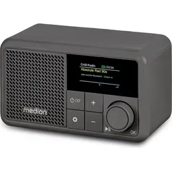 Medion® Radio (MW/UKW, AM/FM, DAB+, RDS, 2 W) - Vielseitiges DAB+ Radio mit Bluetooth 5.3, integriertem Akku und Spritzwasserschutz – ideal für den Outdoor-Einsatz.