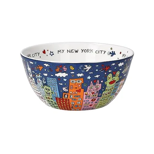 Goebel My New York City Night Schale James Rizzi aus Porzellan in Bunten Farben, Maße: 15cm x 15cm x 7cm, 26-103-14-1