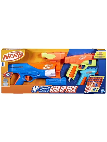 Nerf N Series Gear Up Pack - 3 Blaster & 18 N1 Darts - Gesellschaftsspiele: High-Performance Blaster mit EXTREMER TREFFGENAUIGKEIT und GESCHWINDIGKEIT für spannende Nerf-Battles. Inklusive 2 Zubehörteilen für 10 verschiedene Blaster-Kombinationen!
