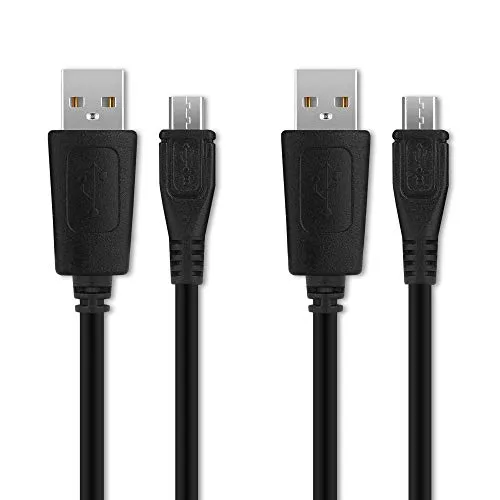CELLONIC 2x USB Kabel kompatibel mit Sony Alpha 6000 6300 6500 5100 5000 A7s II Alpha 7r ii Alpha 7 ii DSC-RX100 DSC-HX400V Kamera Ladekabel Micro USB auf USB A 2.0 Datenkabel 1A 1m schwarz PVC