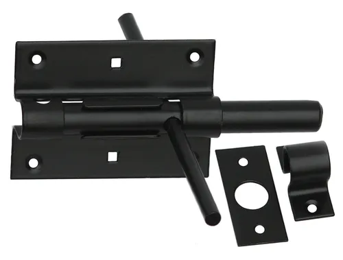 Bolzenriegel Türriegel Torriegel 100/16 - Beidseitig Schwarz - Robuster Bolzenriegel für Tür- und Fensteranwendungen. Zweiseitige Montage in Türrahmen möglich. Ideal für zusätzliche Sicherheit und einfache Handhabung.