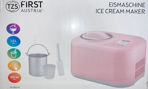TZS FIRST AUSTRIA Eismaschine Joghurtbereiter - Eismaschine für 1 L Eisgenuss, selbstkühlend mit 100 W Kompressor, zaubert in nur 30-60 Minuten cremiges Eis und Joghurt – perfekt für kreative Dessertideen!