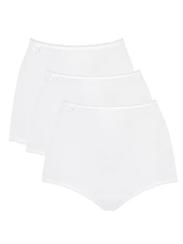 sloggi Damen 24/7 Cotton Maxi C3P Slip, White, 44 - Funktionsunterwäsche: 3er Pack hochkomfortable Maxi Slips aus weicher Baumwolle mit Lycra für perfekte Passform und optimale Bewegungsfreiheit.