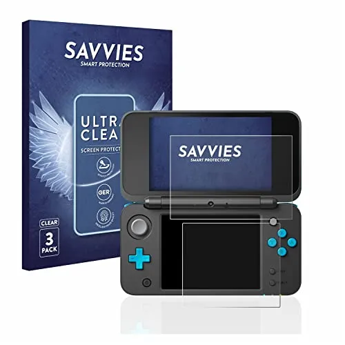 Savvies 6 Stück Schutzfolie für Nintendo 2DS XL Displayschutz-Folie Ultra-Transparent