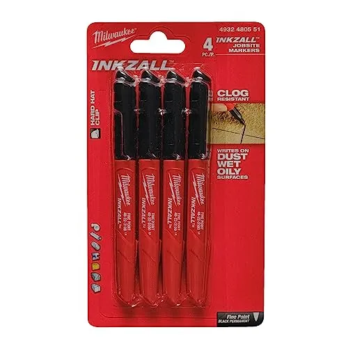 Milwaukee Inkzall Marker, Schwarz, 4 Stück